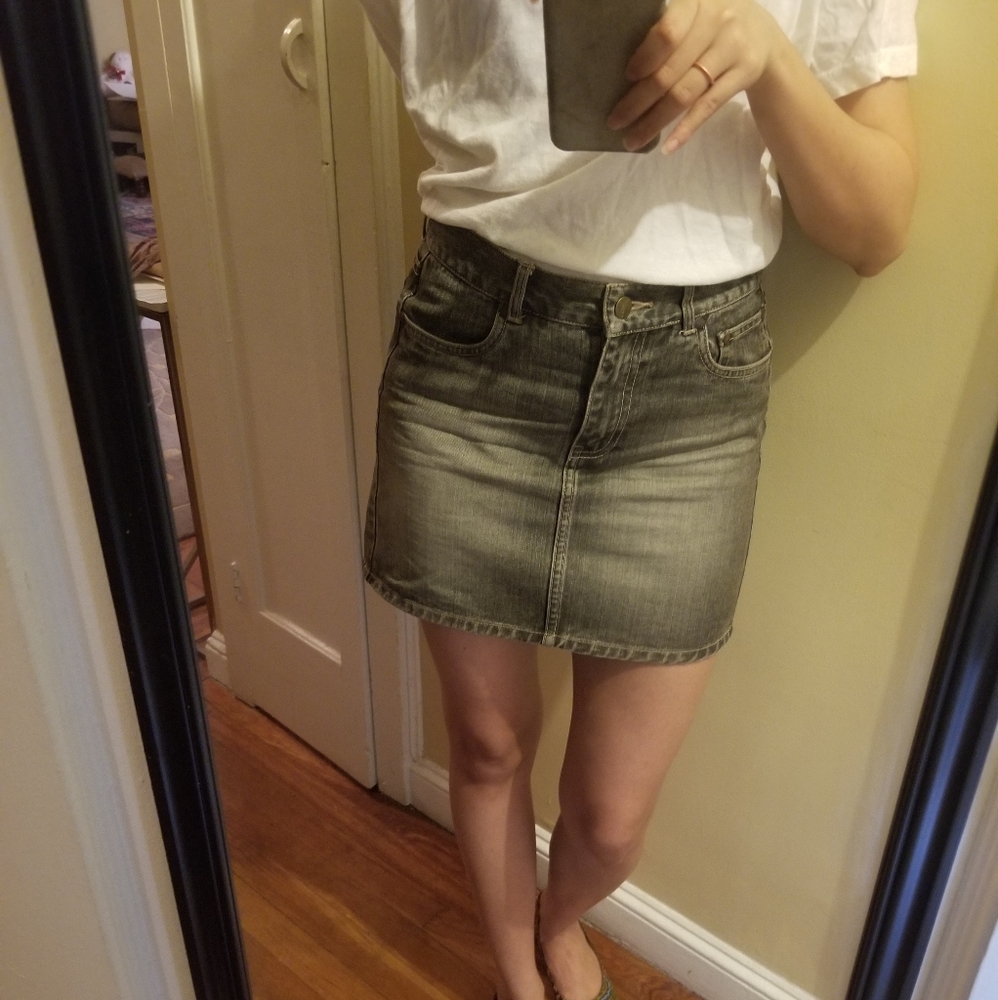 FCUK Black denim mini skirt